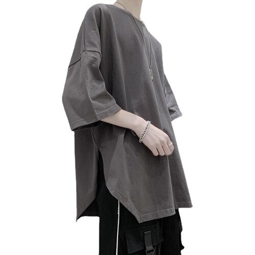 Short-sleeved t-shirt men's Korean trend split loose personalized half-sleeve top casual all-matching T-shirt cec fashion brand