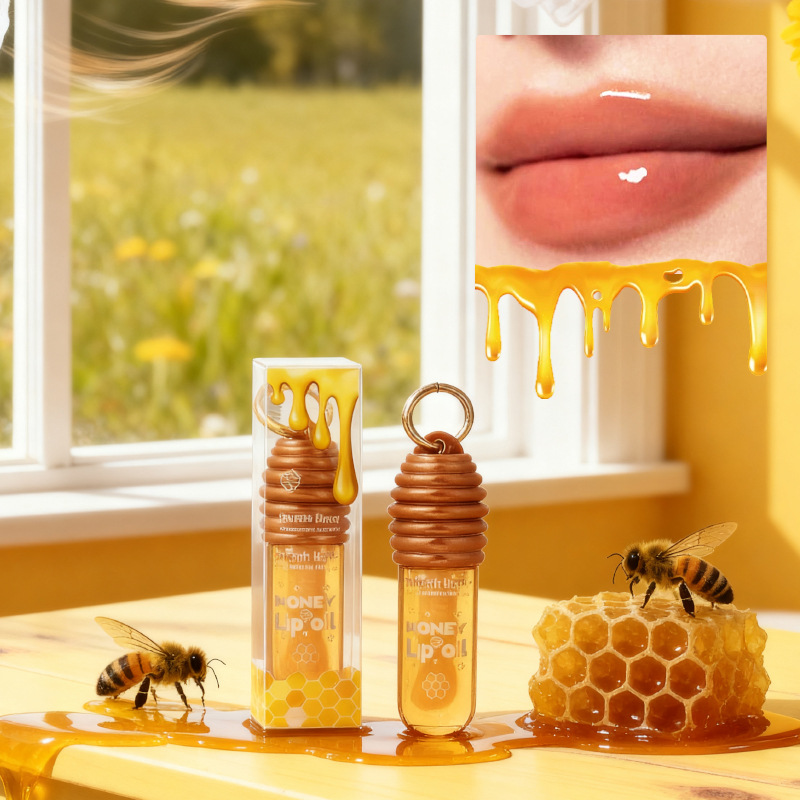 Transfronterizo brasileño miel lipstick humectante lápiz labial espejo esmalte labial de abeja con botón de hebilla nuevo lipstick
