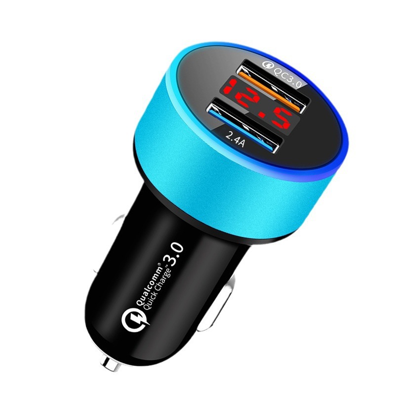 Cargador de coche para teléfono móvil con pantalla digital PD20W+ y carga súper rápida