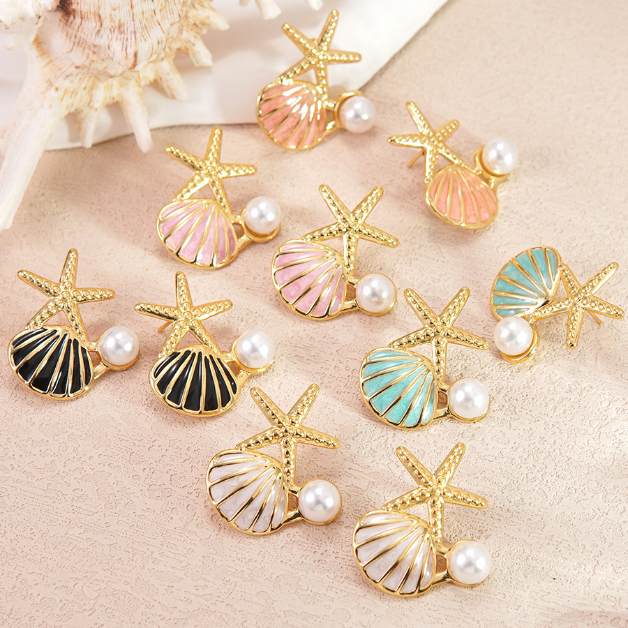 Beach marine earrings stainless steel from pearl for leisure