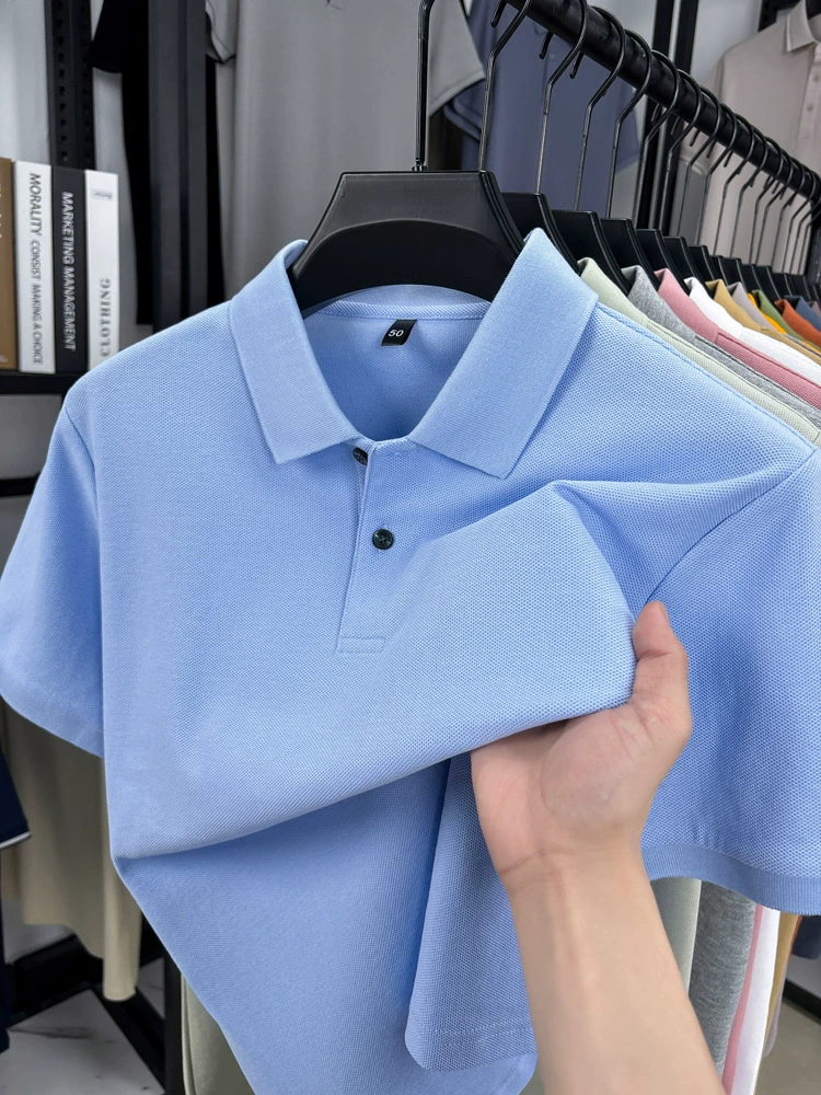 Cotton summer solid base polo, 100% cotton, with short sleeve
