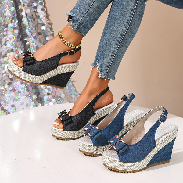 fashionable summer sandals wedge heel platform