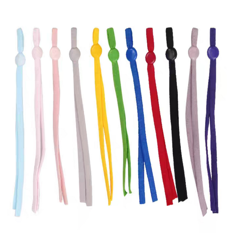 防丢口罩绳黑白松紧带圆扁螺纹可调节彩儿童口罩带弹力耳绳