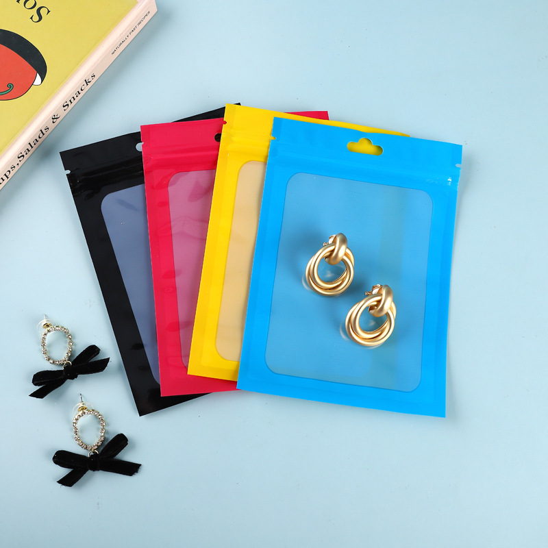 Transparent colored self-sealing bags for beauty sponges, pouches for accessories, powder puffs, fishing gear packaging bags, hardware small tools, sealable bags