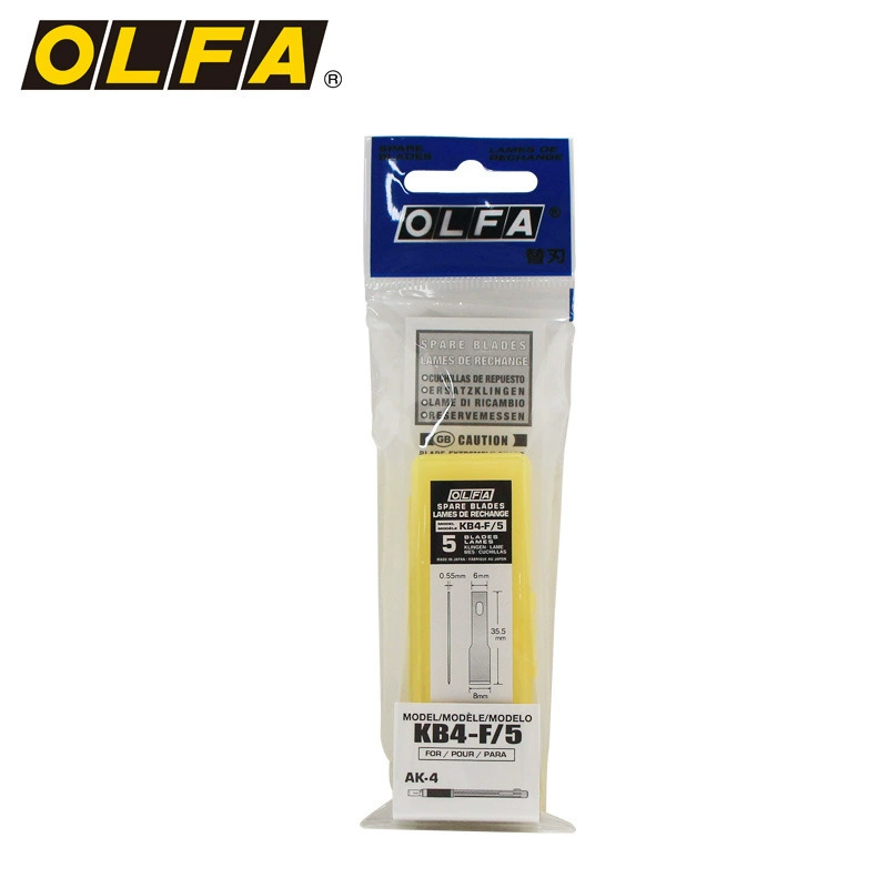 OLFA для AK-4 замена резной лезвие KB4-F/5 углеродистая сталь, толщина 0,5 мм, 5 штук