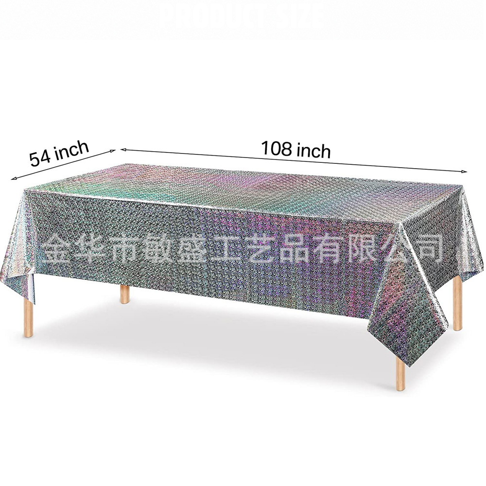 Nuevo toal de mesa láser decoración de fiesta láser toal de mesa de película de aluminio desechable toal de mesa láser reflectante de cumpleaños