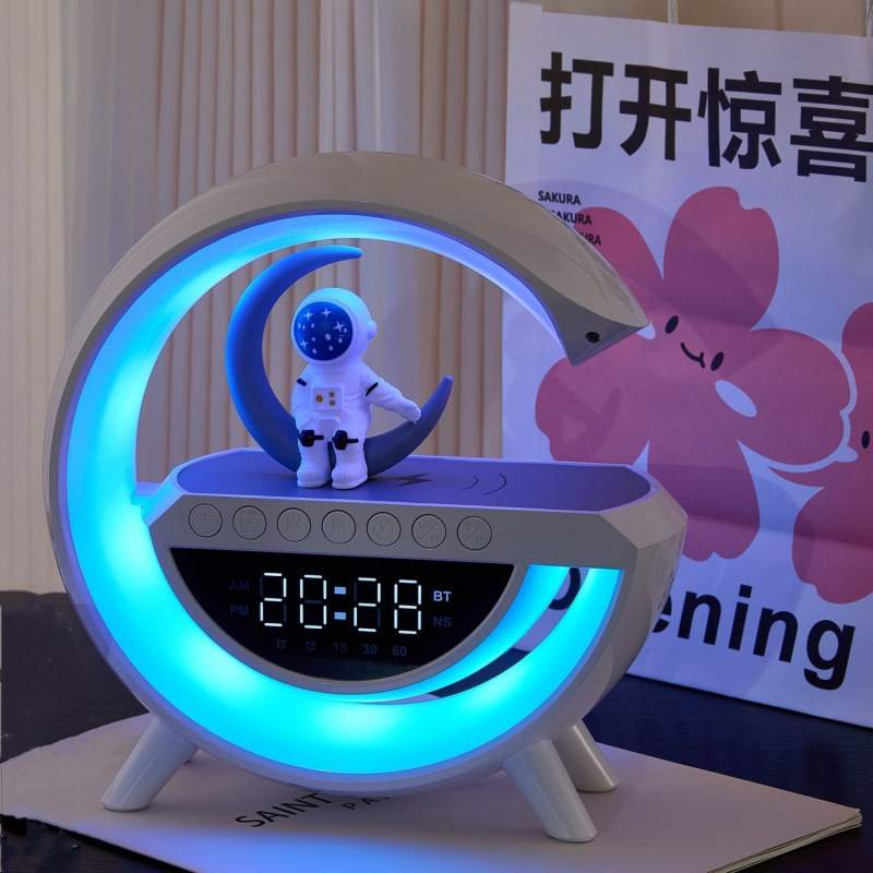 新款无线充电蓝牙音响音量闹钟氛围多功能台灯夜灯送生日礼物男生|undefined