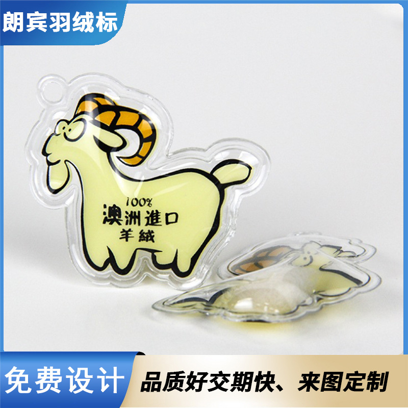 Transparent pendant handmade PVC with down