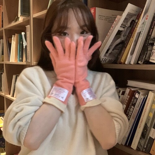 Korean style long gloves, winter knitted gloves with scarf, warm, soft and cold-proof, fingerless touch screen cycling gloves