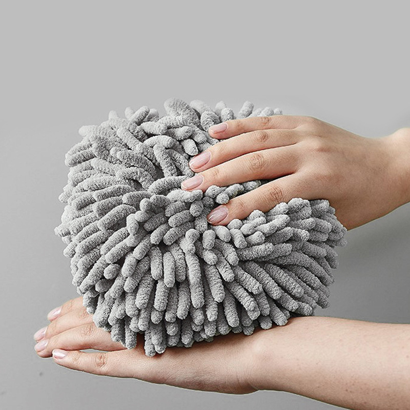家用清洁雪尼尔速干擦手球创意厨房吸水擦手巾卫生间浴室擦手毛巾
