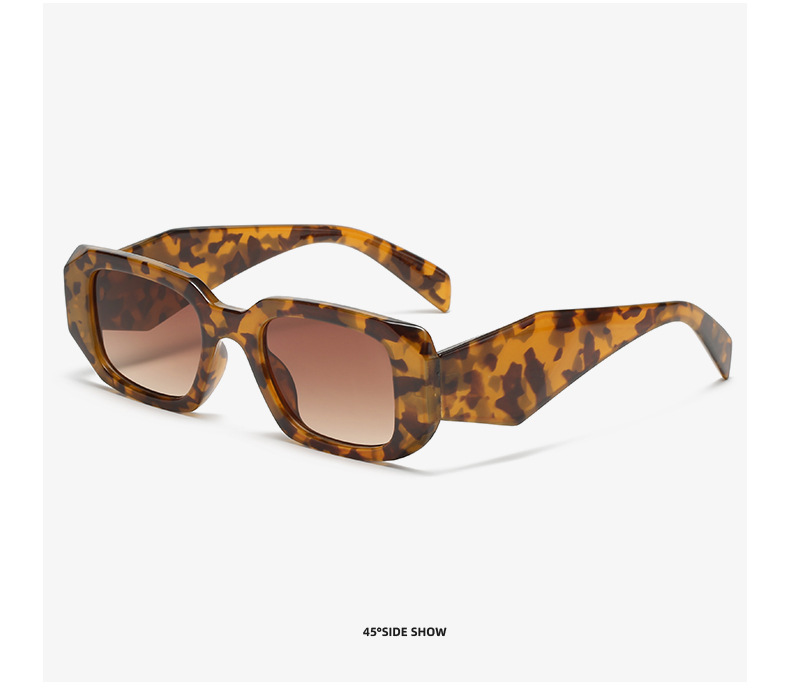 Retro Gradient Color Leopard Pc Square Full Frame Women's Sunglasses display picture 3