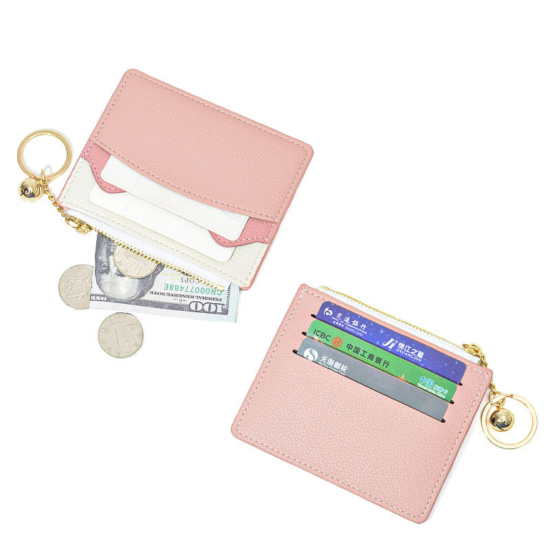2023 nuevo contraste de color lindo de alta apariencia mini titular de la tarjeta hembra pequeño estudiante Delgado todo partido llavero monedero