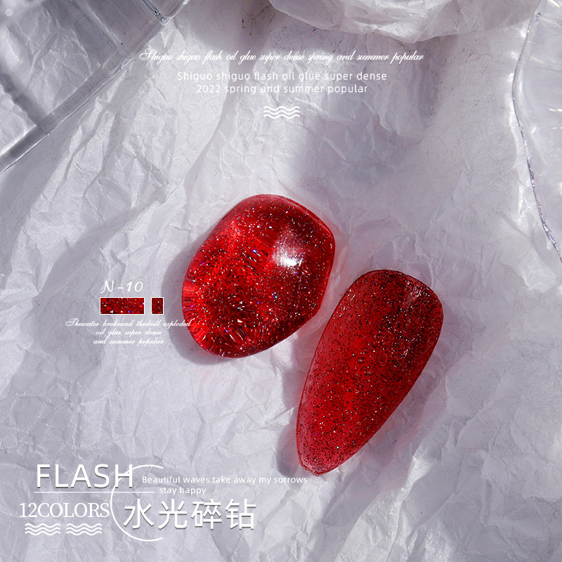 Esmalte de uñas pegamento de diamantes de imitación Super Flash canela serie de colores desnudos primavera y verano popular color hielo suave transparente colorido pegamento de esmalte de uñas
