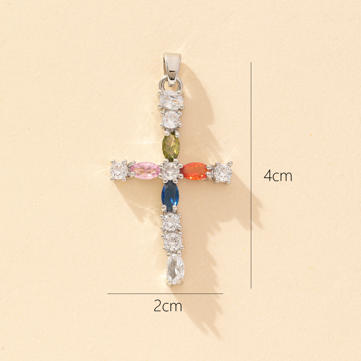 1 Piece Copper Zircon Cross Pendant display picture 15