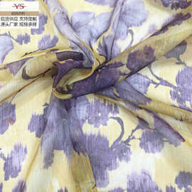 厂家直销 新款夏日面料雪纺印花布料连衣裙染色春夏服装面料