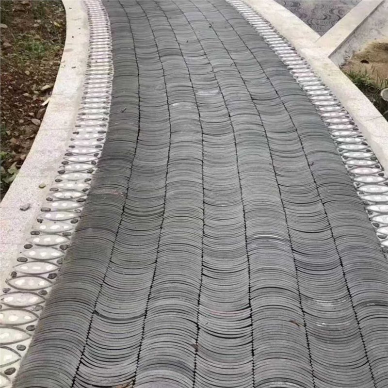 安徽六安小青瓦条花园围栏烧制黏土布瓦铺地立瓦隔断拼花装饰半圆