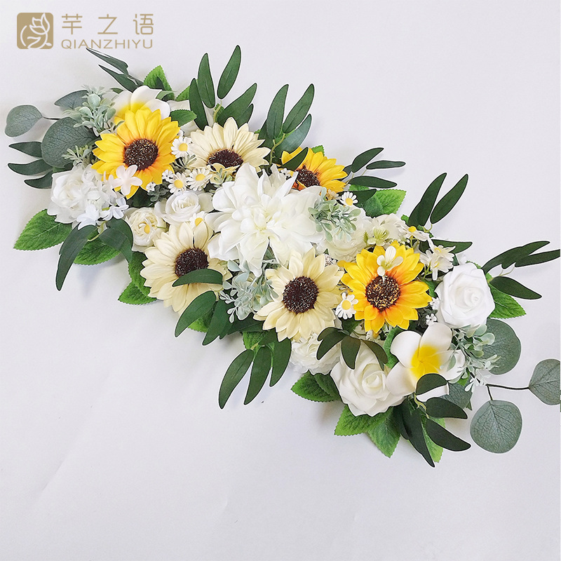 Amazon boda celebración simulación flor decorativa fila de flores de seda acabado Hotel mesa de comedor flor pared carretera plomo escena diseño