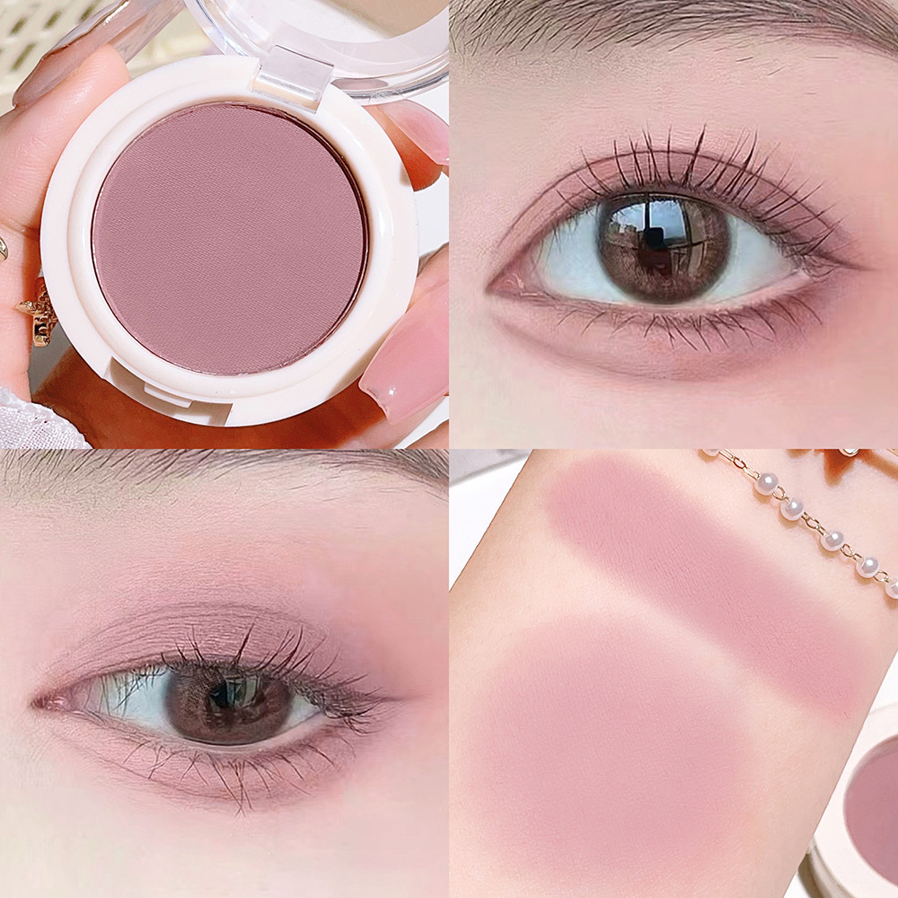 HISYI, ojos eléctricos, sombra de ojos monocromática, perlado mate, brillo fino, brillo natural, placa de rubor de sombra de ojos monocromática para estudiantes