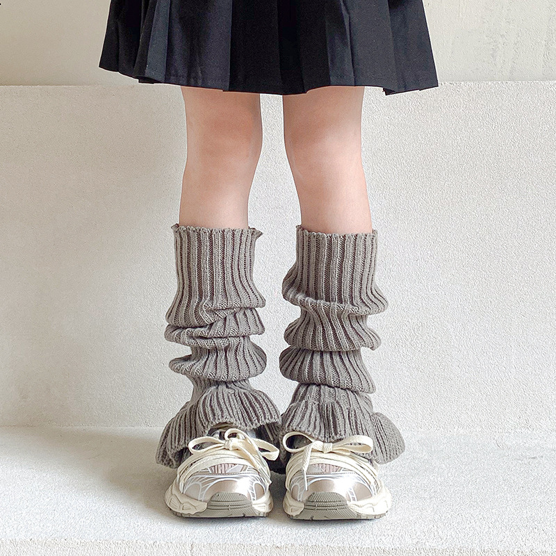 Calcetines de niñas de invierno y otoño de encaje calcetines gruesas cuerno pantorrilla estilo de ballet de niñas coreanas calcetines de pila image 8