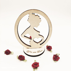 新款母親節家居裝飾木質節日禮物創意桌面擺件木製工藝品