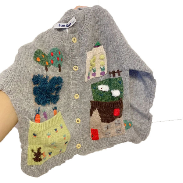 Spring cashmere Japanese children's cardigan for men and women