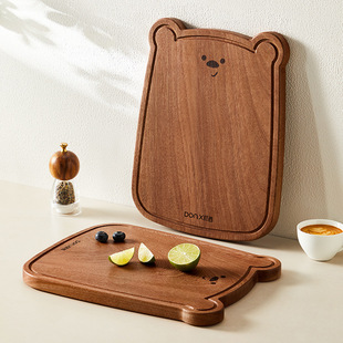 [bean c] chopping board black sandalwood whole wood household tea cup rectangular fruit baby food chopping board