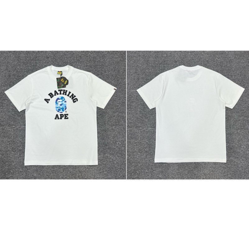 APE Ape トレンドブランド 外国貿易 ヘビーウェイト ピュアコットン ラウンドプリント ユニセックス ゆったり プレミアム 半袖 Tシャツ 25SS|undefined