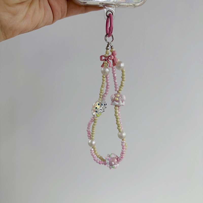 Holiday, Banquet, Daily Occasion 1 Piece Casual Elegant Lady Bow Knot Acrylic Printing Bag Pendant Mobile Phone Chain