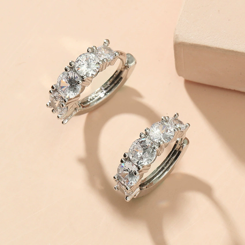 Copper earrings with zircon, 2021 collection