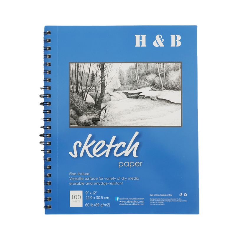 H&B现货批发复古牛皮纸线圈本定制 素描笔记本涂鸦画画空白记事本