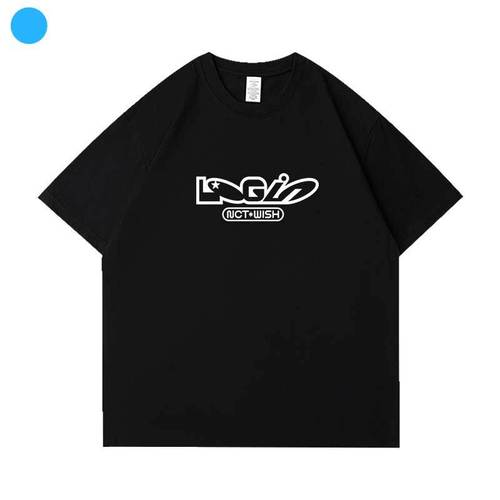 NCT WISH Asia Tour Concert LOGin merchandise same-style clothing short-sleeved T-shirt loose-fit pure cotton base shirt
