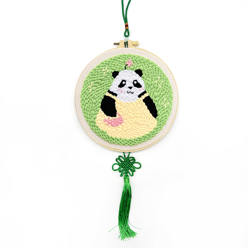 Lindo de dibujos animados poke bordado animal colgando pintura lu bordado hecho a mano material de bricolaje paquete sala de estar habitación de los niños colgando pintura frotando música