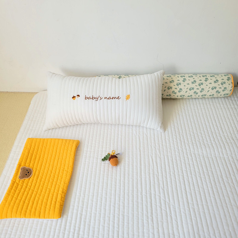 Ins韓系子供キルティング抱き枕刺繍可能な名前赤ちゃん衝突防止ベッド囲い枕快適クッション|undefined