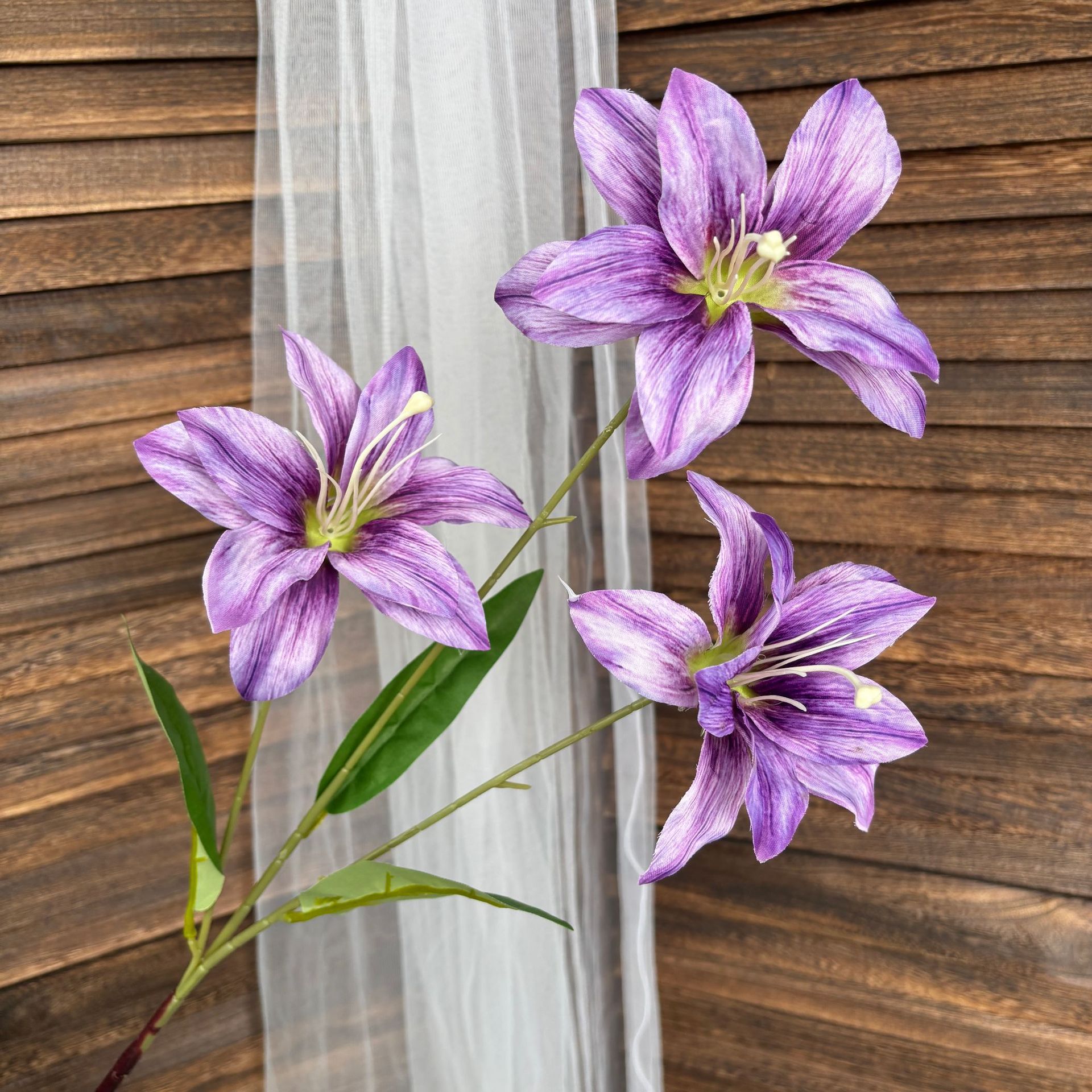 3D 복고풍 더블 레이어 백합