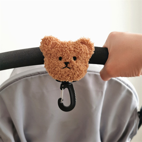 Korean ins style bear head stroller Velcro buckle stroller accessories umbrella stroller stroller walking artifact hook