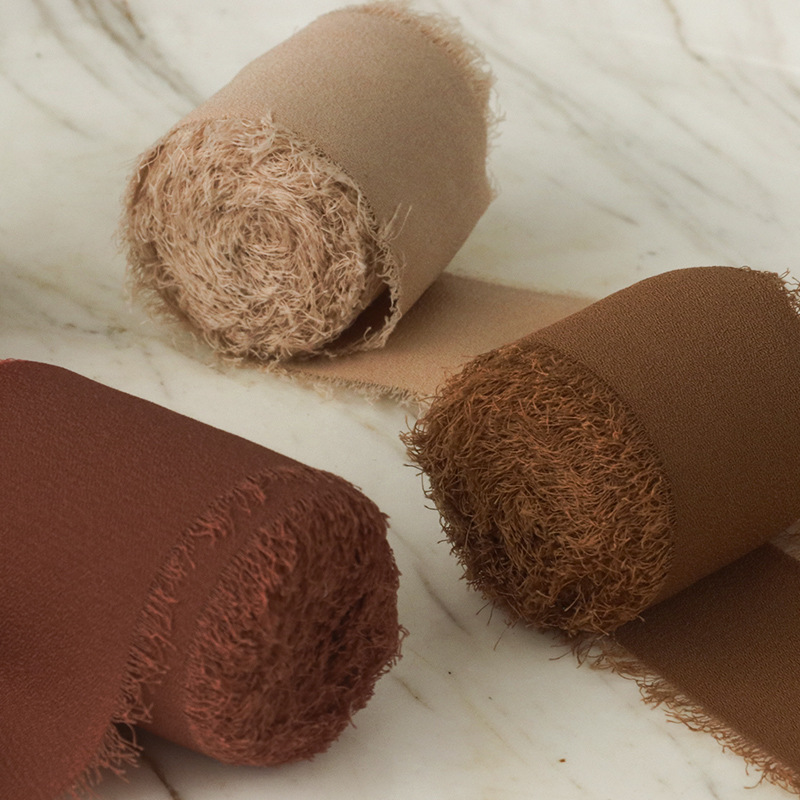 Suave color ins viento cinta boda mano teñida gasa DIY corbata mano lágrima jodida cinta Correa