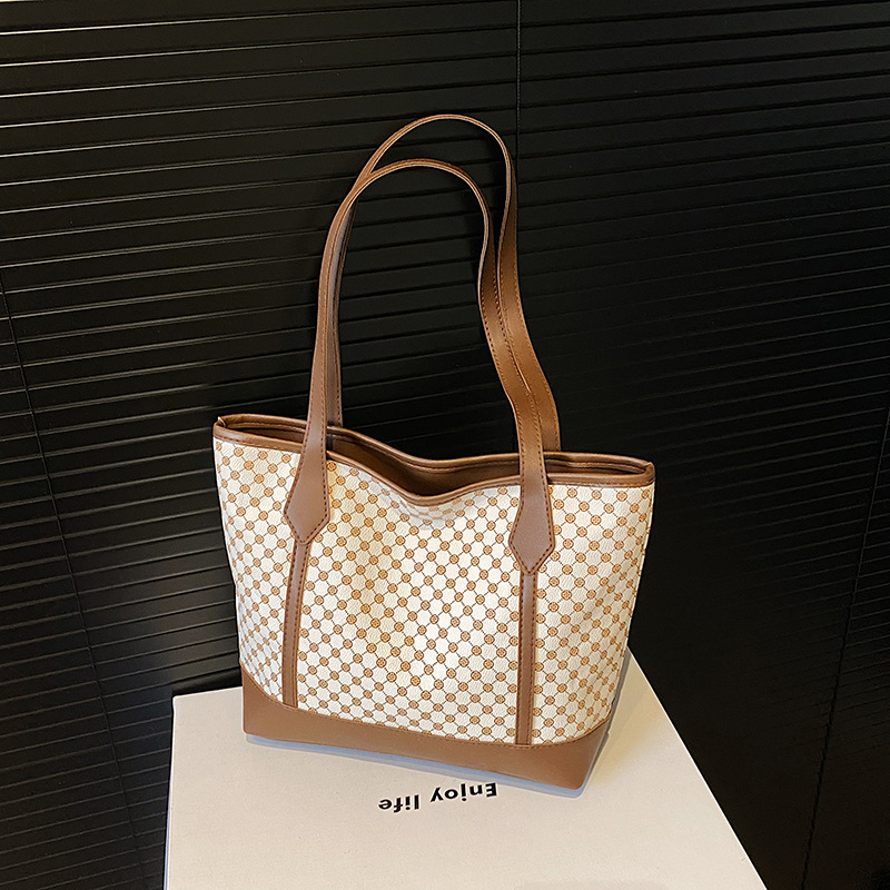 Tide retro bolso de tote 2025 primavera nueva gran capacidad bolso de mamá impresión europea y americana bolso de hombro bolso de mujer