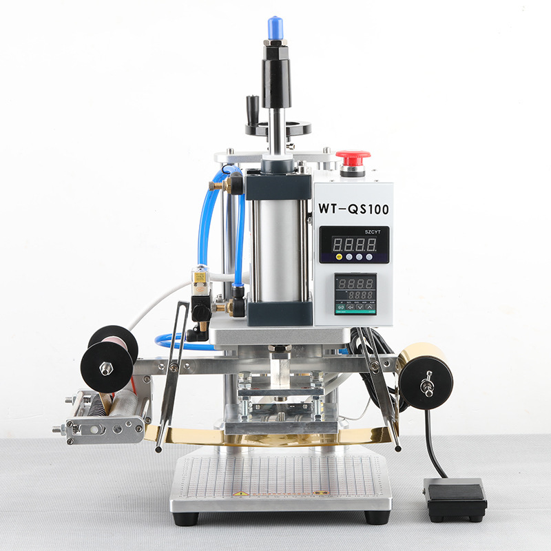 气动台式烫金机皮革LOGO烫字烙印机名片相册烫印机皮具压印垒德株
