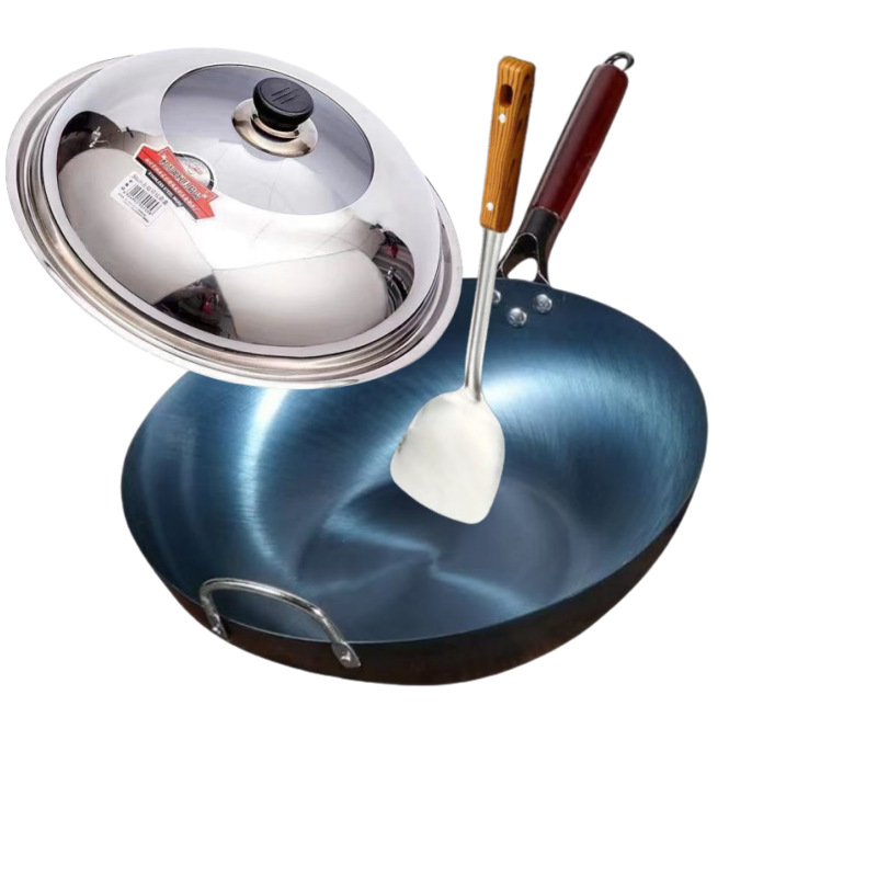 일반 구운 파란색 평평한 바닥 + 뚜껑 + 주걱