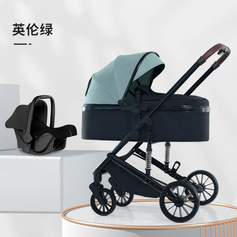 Carrito para bebés se puede sentar y acostar, carro plegable para bebés, carro antichoque de cuatro ruedas, carro BB para caminar, carro ligero para bebés