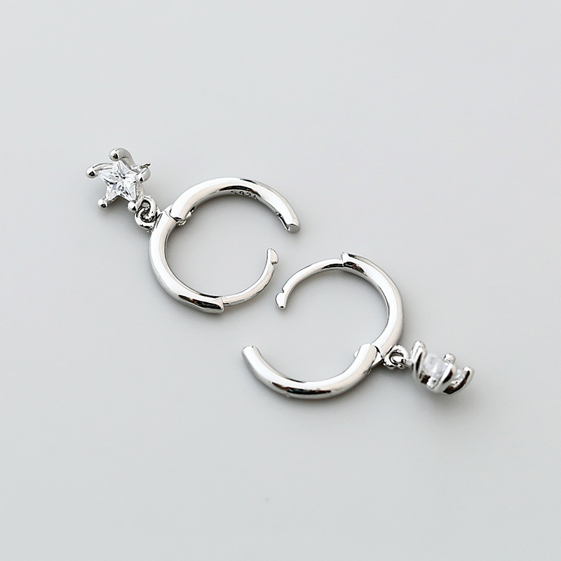 Retro Zirconia Star Pendant Copper Earrings Wholesale Nihaojewelrypicture4