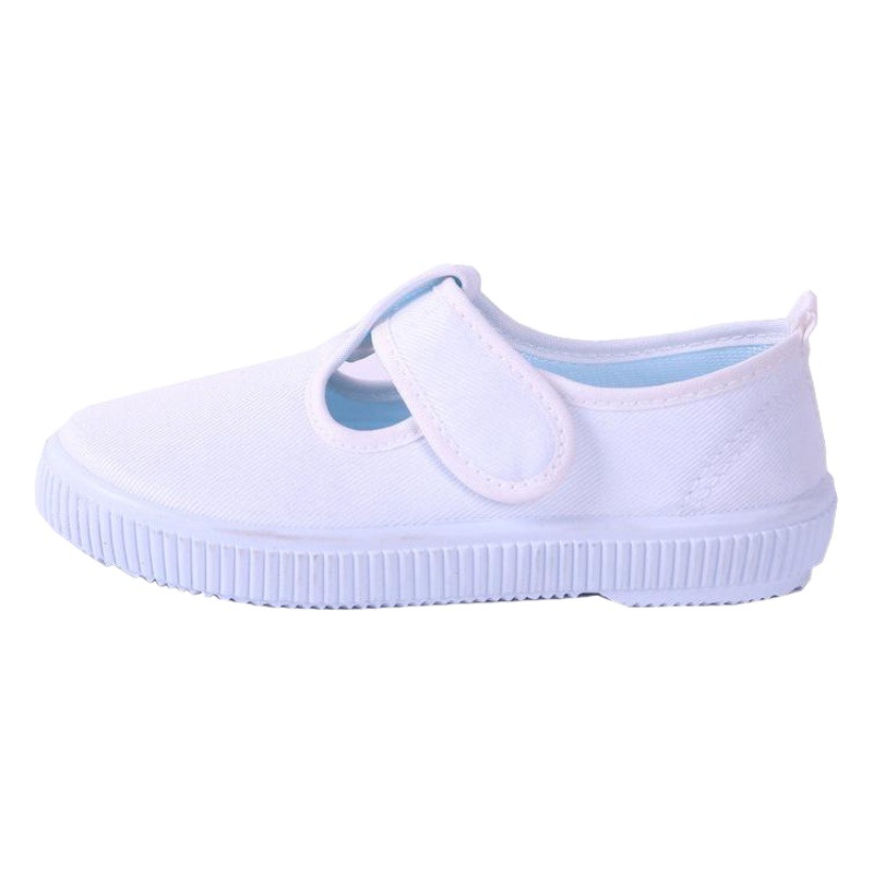 2026 Spring and Autumn Style Kindergarten Children's Canvas Shoes Large Size Kids' Shoes White Shoes Dance Shoes Children's White Cloth Shoes Wholesale