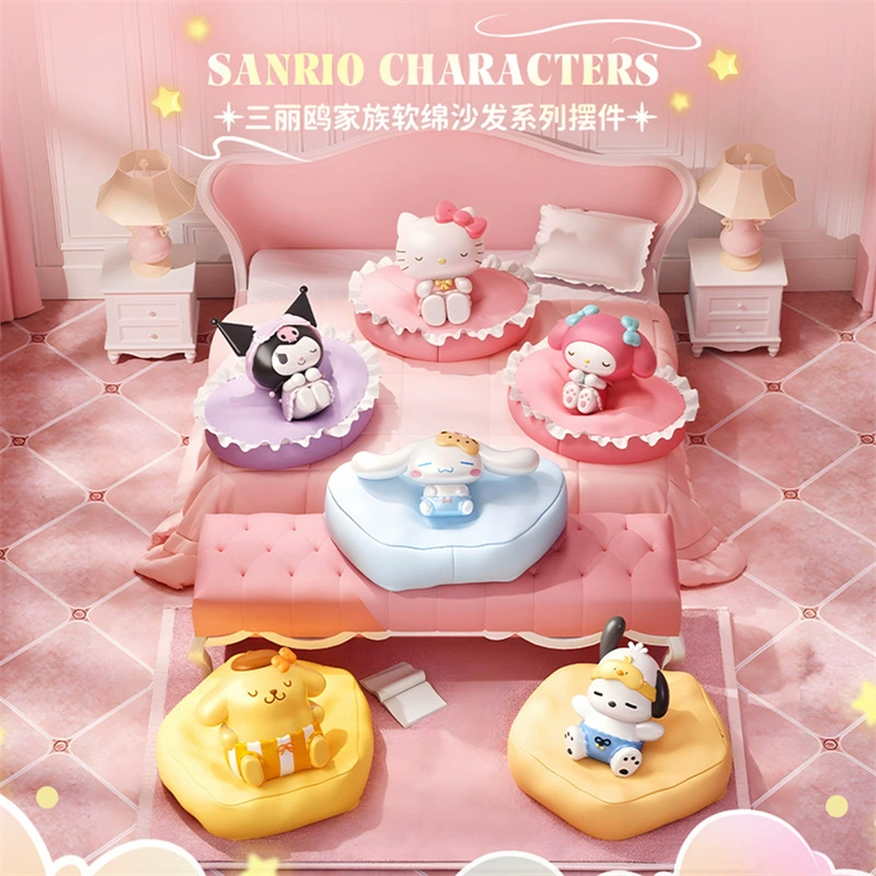 Оригинальная фигурка Sanrio: Сонная поза Kurome (большие уши), собачка Hello Kitty Melody Pacha — украшение, сувенир, исцеляющий подарок