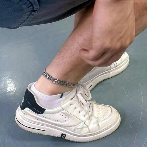 Ins Korean version simple anti-static titanium steel toe chain non-fading double-layer toe accessory for men, Ins style fashion couple accessory