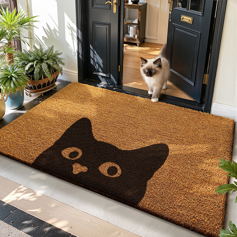 Alfombra de coco natural de fábrica directa para ventas transfronterizas, que elimina barro y polvo, antideslizante, resistente al desgaste, admite personalización y dropshipping.