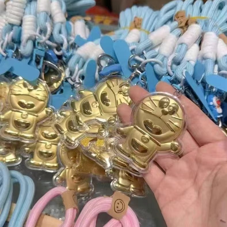 水贝同款黄金新款卡通哆啦a梦钥匙扣手机链挂件配饰厂家批发公仔|undefined