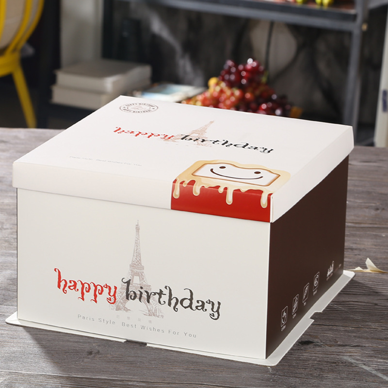 5YA1紙質正方形生日蛋糕盒子8/10/1/14/16寸加高烘焙包裝廠家