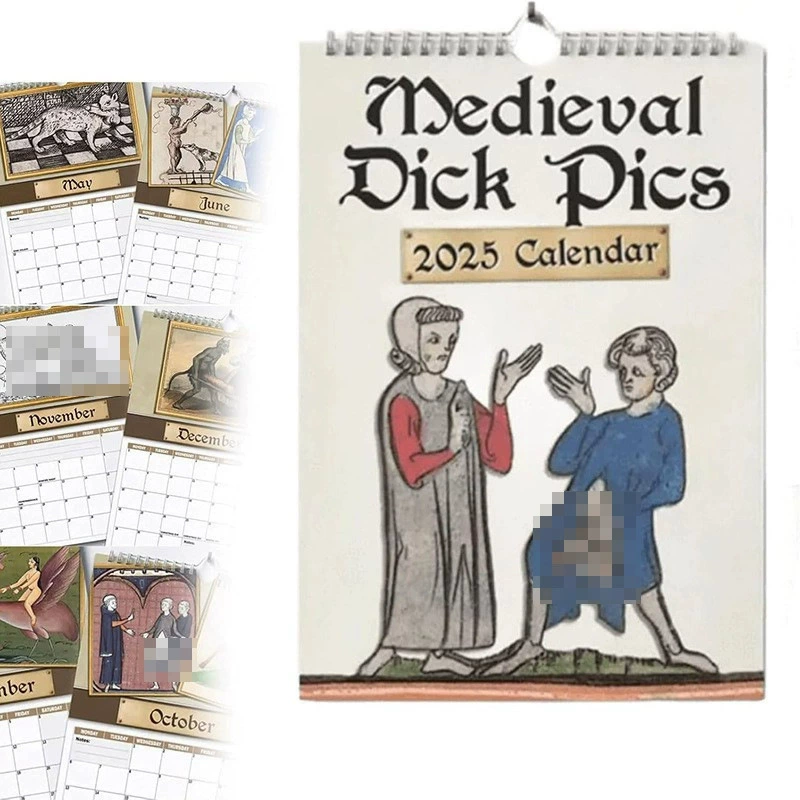 Календарь spot medieval dick PICS 2025 Strange Middle Ages dick wall calendar