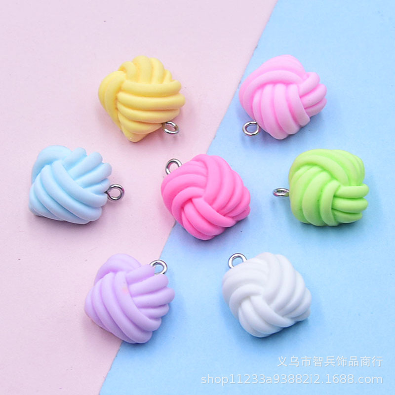 Macaron bola de peluche de color adornos Bola de piel fideos instantáneos colgante bolsa llavero colgante accesorios de la joyería de DIY