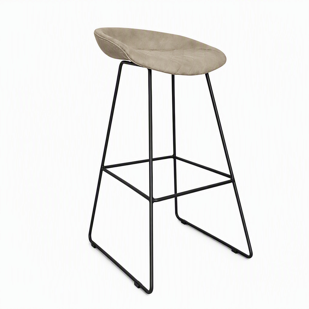 Silla de Comedor de Cuero y Metal, Giratoria, con Reposabrazos, para Restaurante